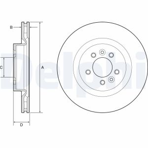 Disque de frein DELPHI BG9204C avant, ventilé, à haute teneur en carbone, 1 pièce