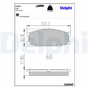 Bremsbelagsatz DELPHI LP981, Vorne