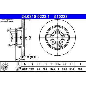 Disco freno PowerDisc ATE 24.0310-0223.1, 1 pezzo