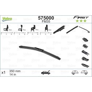 VALEO First Wisserblad - FM70 Zorg voor helder zicht en prestaties met de flatblade voor elke rit 700mm - Voorzijde - 1 wisserblad - 575010