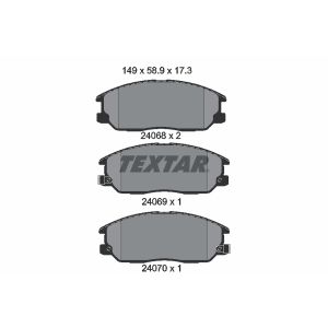 Set di pastiglie freno TEXTAR 2406801, fronte