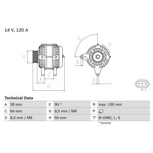 Drehstromgenerator BOSCH 0 986 082 440