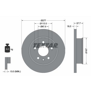 Disque de frein TEXTAR 92067800 avant, plein, 1 pièce