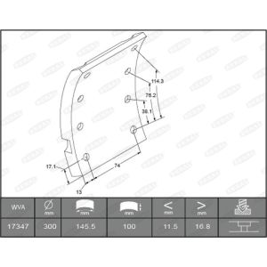 Bremsbackenbelag BERAL KBL17347.1-1561
