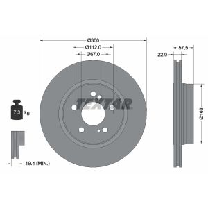 Bremsscheibe TEXTAR 92064200 hinten, belüftet, 1 Stück