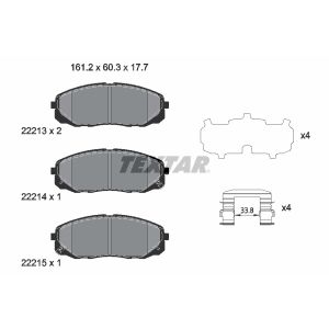 Juego de pastillas de freno, freno de disco TEXTAR 2221301, Delantero
