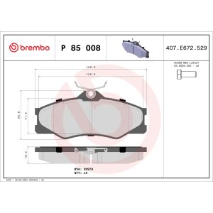 Bremsbelagsatz, Scheibenbremse BREMBO P 85 008