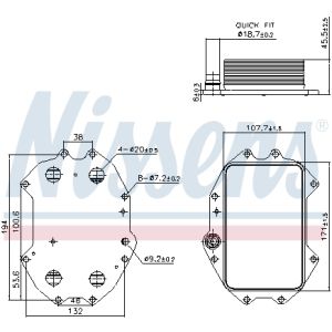 Enfriador de aceite, aceite de motor NISSENS 91445