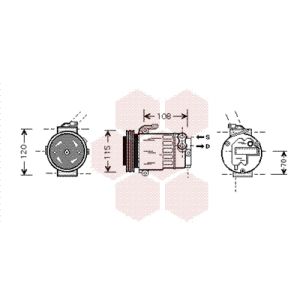 Compressor, ar condicionado VAN WEZEL 3700K312