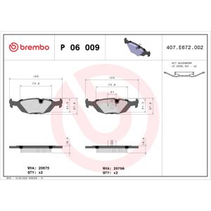 Levyjarrun jarrupalasarja BREMBO P 06 009