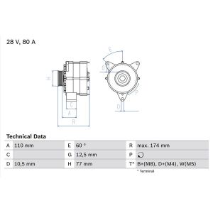 Driefasige generator BOSCH 0 986 039 790