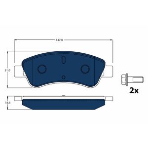 Conjunto de pastilhas de travão TRW GDB1463BTE, frente