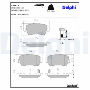 Bremsbelagsatz DELPHI LP3615, Hinten