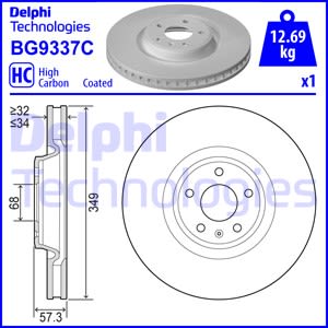 Bremsscheibe DELPHI BG9337C vorne, belüftet, hochkarbonisiert, 1 Stück