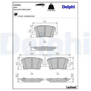 Remblokset DELPHI LP3581, achter