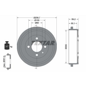 Tambour de frein TEXTAR 94022800