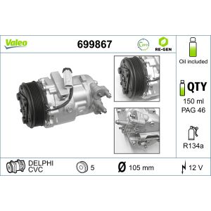 Compressor, ar condicionado VALEO 699867