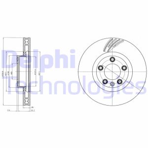 Bremsscheibe DELPHI BG9100C vorne, belüftet, hochkarbonisiert, 1 Stück