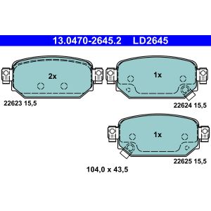 Bremsbelagsatz, Scheibenbremse ATE 13.0470-2645.2