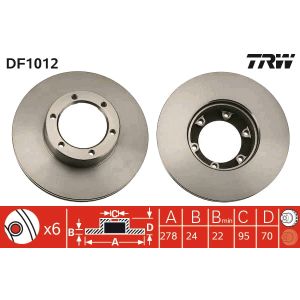 Disco de travão TRW DF1012