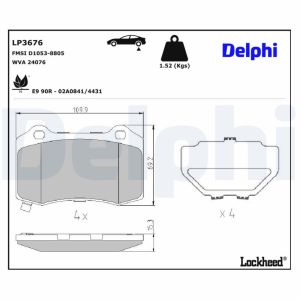 Remblokset DELPHI LP3676, achter