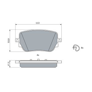 Set di pastiglie freno BOSCH 0 986 424 890, posteriore