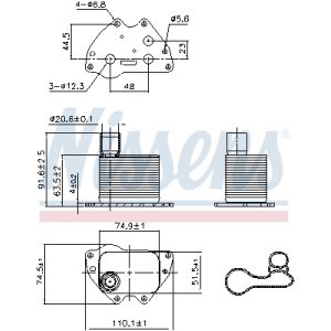 Enfriador de aceite, aceite del motor NISSENS 90981