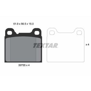 Bremsbelagsatz TEXTAR 2075506, Hinten