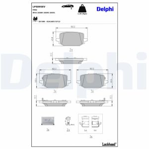 Conjunto de pastilhas de travão DELPHI LP5095EV