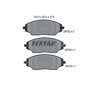 Set di pastiglie freno TEXTAR 2572201, fronte