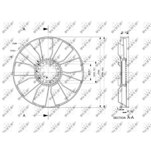 Ventilatorwiel, motorkoeling NRF 49813