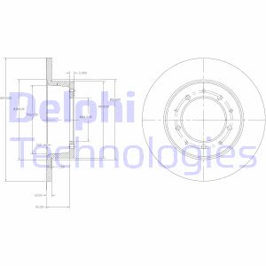 Remschijven DELPHI BG2799, achter, compleet, 2 Stuk