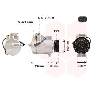 Compressor, ar condicionado VAN WEZEL 5800K356