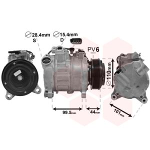 Compressor, ar condicionado VAN WEZEL 0600K493