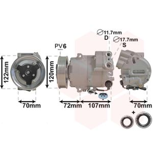 Compresseur de climatisation VAN WEZEL 3700K595