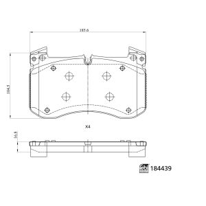 Conjunto de pastilhas de travão FEBI BILSTEIN 184439