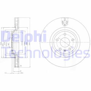 Jarrulevy DELPHI BG9054 edessä, tuuletettu, 1 kpl