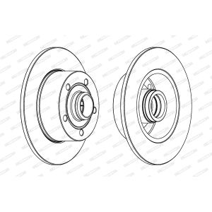 Remschijf FERODO DDF830C-1 achter, volledig, 1 Stuk
