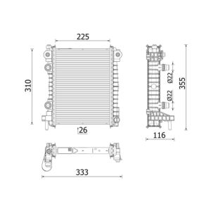 Radiateur (refroidissement du moteur) BEHR MAHLE CR 2707 000P