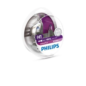 Hehkulamppu halogeeni PHILIPS H1 VisionPlus Plus 60% 12V/55W, 2 Kappale