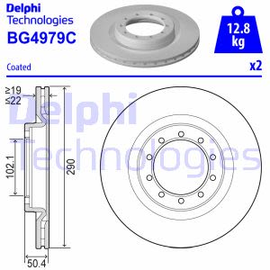 Remschijven DELPHI BG4979C, 2 Stuk