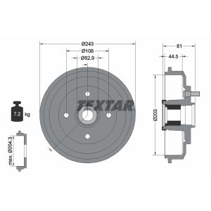 Bremstrommel TEXTAR 94041300