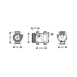 Compresor, aire acondicionado AVA COOLING VOK121
