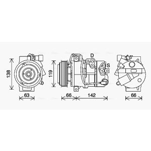 Compressor, ar condicionado AVA COOLING HYK463
