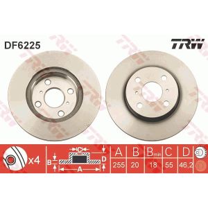 Jarrulevy TRW DF6225