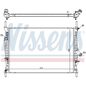 Radiador, refrigeración de motor NISSENS 69240