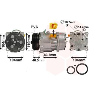 Compressor, ar condicionado VAN WEZEL 0900K201