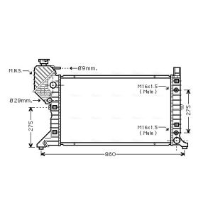 Motorradiateur  AVA COOLING MSA2343
