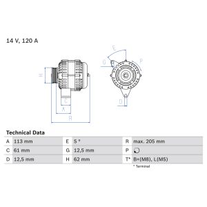 Alternador trifásico BOSCH 0 986 049 530