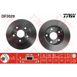 Bremsscheibe TRW DF3028 vorne, belüftet, 1 Stück